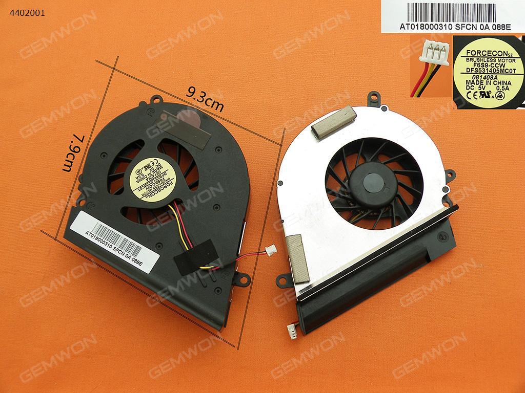 Picture of New Replacement CPU Cooling Fan For TOSHIBA Satellite A200 A205 A210 A215(For Intel,Integrated graphics,Original)/TOSHIBA Satellite L450 L450D L455 L455D DFS531405MC0T  AB0805MX-HB3/BSB0705HC(DC5V 0.40A) AB0805MX-HB3(DC 5V 0.38A)   BSB0705HC-6M40 Layout