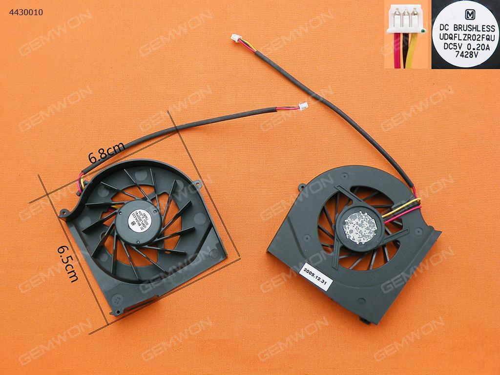Picture of New Replacement CPU Cooling Fan For SONY VGN-CR(NEW) UDQFLZR02FQU (DC5V 0.20A) Layout