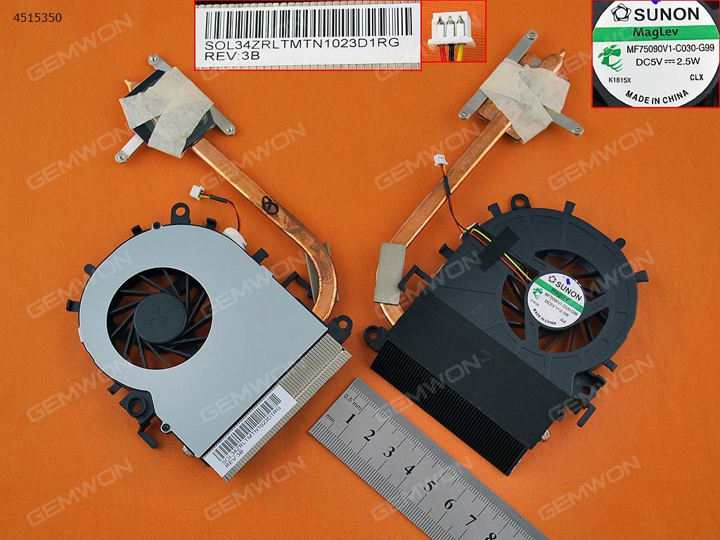 Picture of New Replacement CPU Cooling Fan For acer 5349 5749(For Integrated graphics,Heatsink) MF75090V1-C030-G99   AB7405HX-GB3 Layout