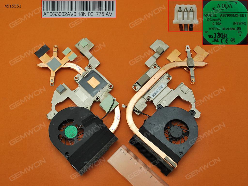 Picture of New Replacement CPU Cooling Fan For acer 5551G NV53A 5552G(For Discrete Video card,Heatsink) AB7905MX-EB3   KSB06105HA   AT0G3002AV0 Layout