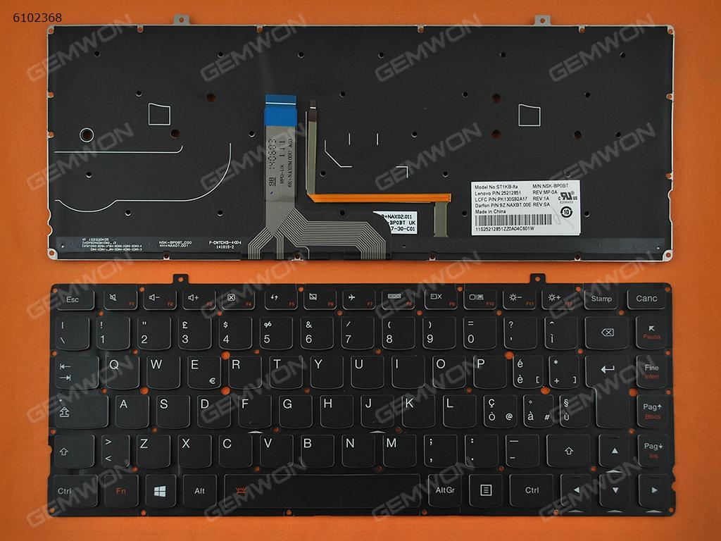 Picture of New Replacement Laptop Keyboard For LENOVO YOGA 2 PRO 13" BLACK(Backlit,For Win8) IT Layout