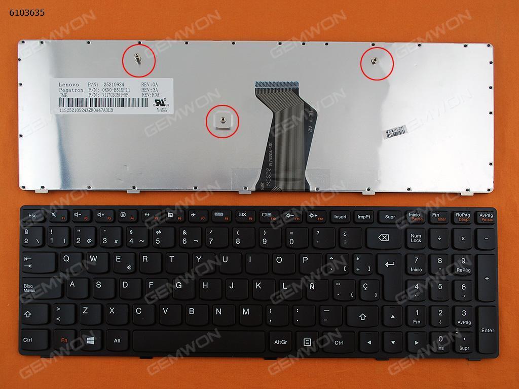 Picture of New Replacement Laptop Keyboard For LENOVO G500 G505 G510 BLACK FRAME BLACK  WIN8 OEM SP Layout
