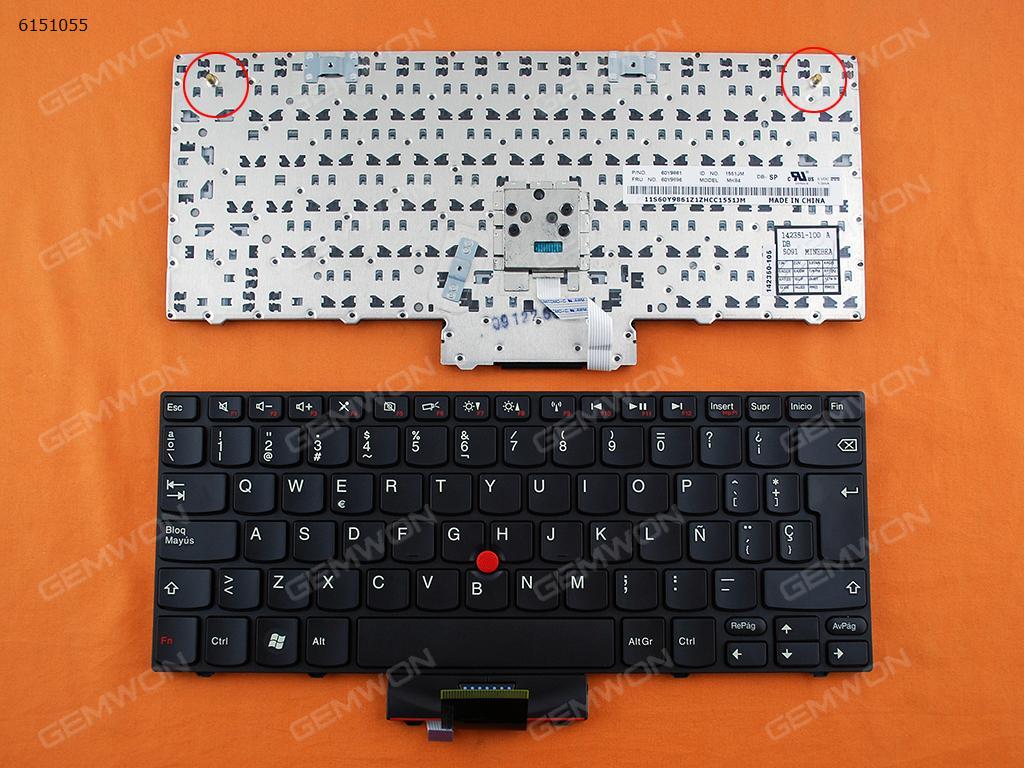 Picture of New Replacement Laptop Keyboard For ThinkPad X100E  X120E  BLACK FRAME BLACK(With Point stick,Red Printing) SP Layout