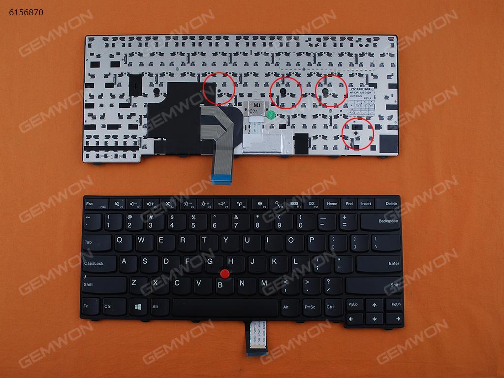 Picture of New Replacement Laptop Keyboard For Thinkpad T440 T440P T440S BLACK FRAME BLACK(OEM,With Point stick,With 4 Screws, Win8 ) US Layout