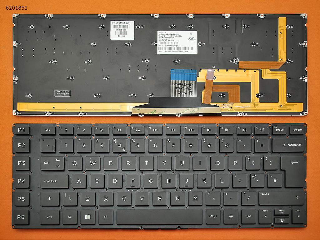 Picture of New Replacement Laptop Keyboard For HP OMEN 15-5000 BLACK (Without FRAME,Backlit,Win8) Uk Layout