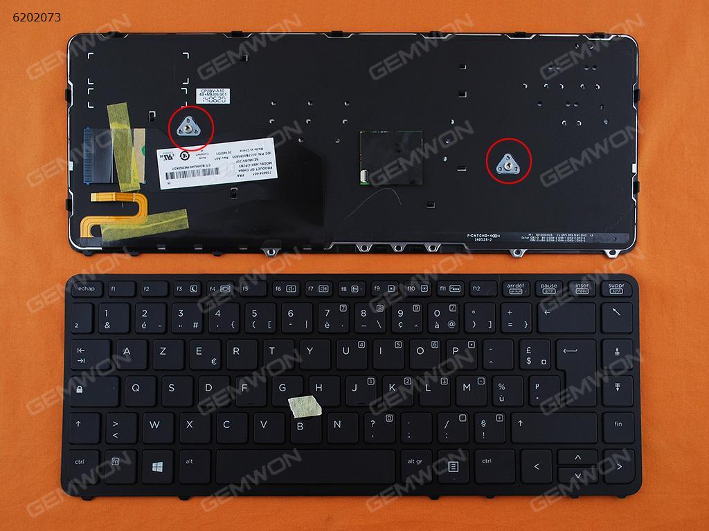 Picture of New Replacement Laptop Keyboard For HP EliteBook 840 G1 850 G1 BLACK FRAME BLACK (Backlit,with point,Win8) FR Layout