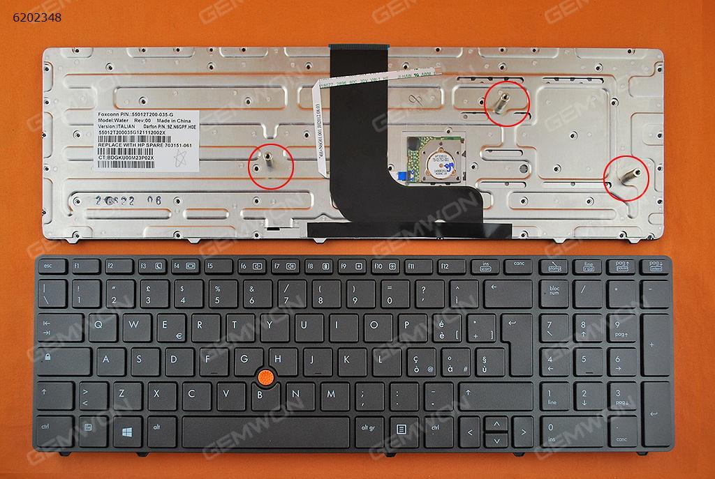Picture of New Replacement Laptop Keyboard For HP 8560W 8570W GRAY FRAME GRAY(With Point stick,Win8) IT Layout