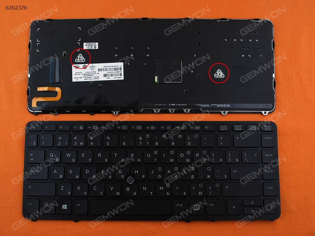 Picture of New Replacement Laptop Keyboard For HP EliteBook 840 G1 850 G1 BLACK FRAME BLACK (Backlit,with point,Win8) RU Layout