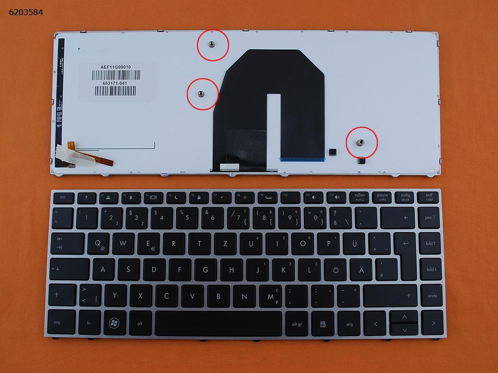 Picture of New Replacement Laptop Keyboard For HP Probook 5330 5330M SILVER FRAME BLACK Backlit GR Layout