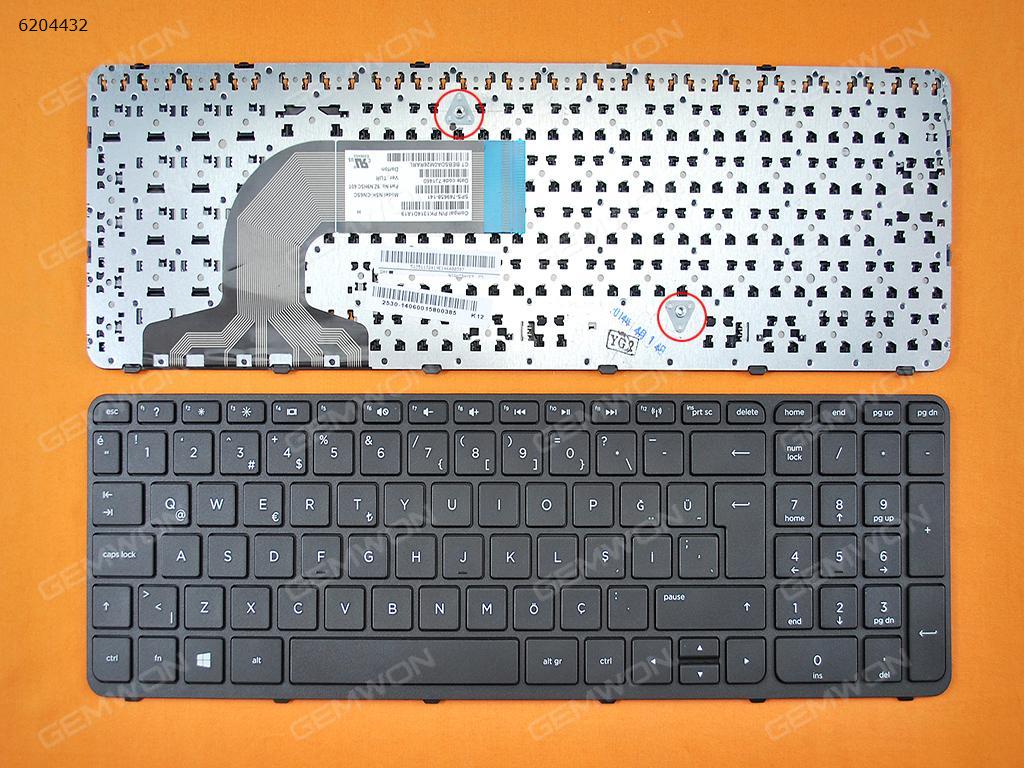 Picture of New Replacement Laptop Keyboard For HP Pavilion 15-e 15-n  250 G3  255 G3 256 G3  GLOSSY FRAME BLACK(Win8)OEM TR Layout