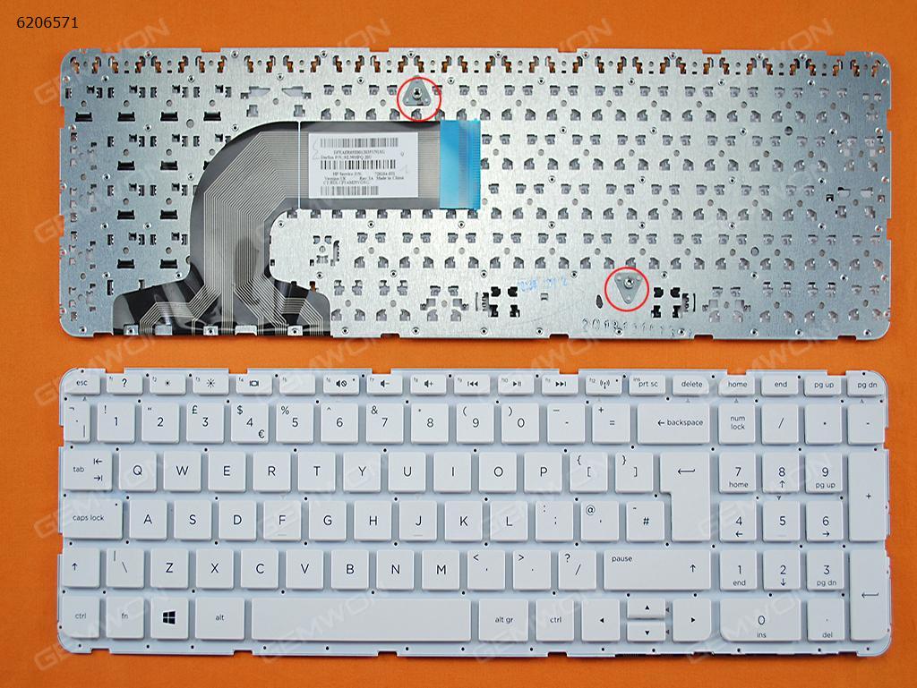 Picture of New Replacement Laptop Keyboard For HP Pavilion 15-e 15-n 250 G3 255 G3 256 G3 WHITE(Without FRAME,Win8) Uk Layout
