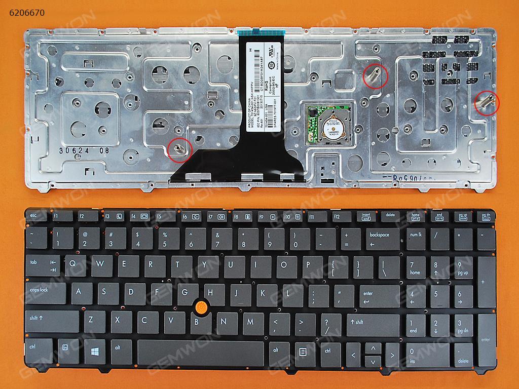 Picture of New Replacement Laptop Keyboard For HP 8760W GRAY(Without FRAME,With point stick,Win8) US Layout