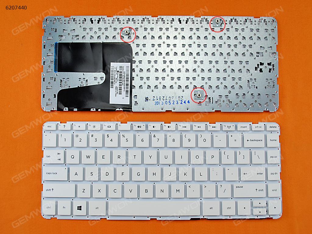 Picture of New Replacement Laptop Keyboard For HP Pavilion 14-E WHITE(Without FRAME,Without Foil,With 3 screws ,For Win8) US Layout