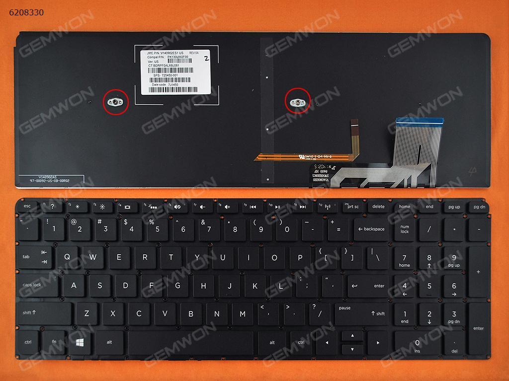 Picture of New Replacement Laptop Keyboard For HP ENVY M6-K BLACK (Without FRAME,Backlit,Win8) US Layout