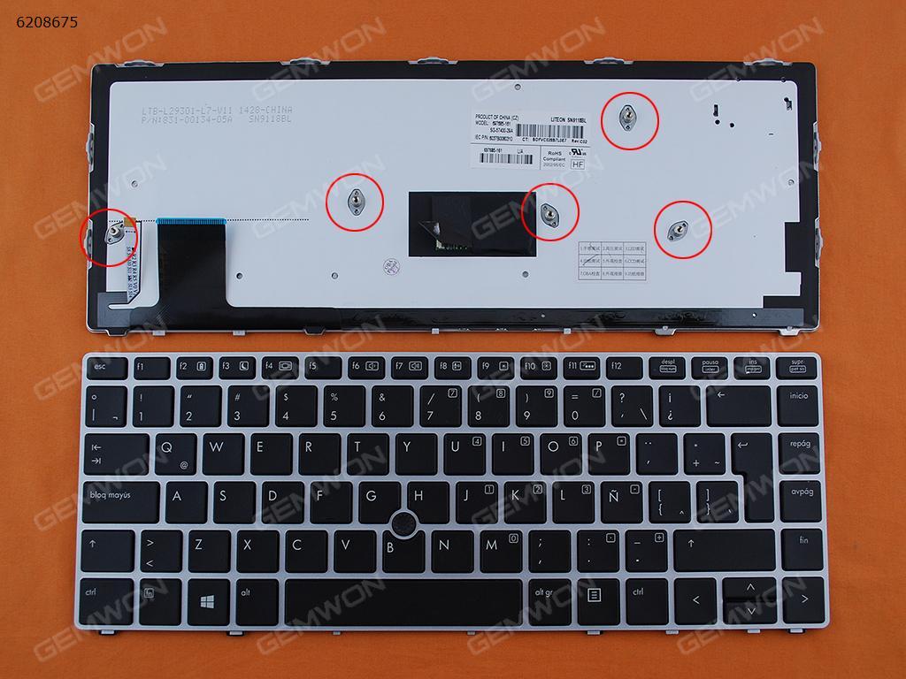 Picture of New Replacement Laptop Keyboard For HP EliteBook Folio 9470m SILVER FRAME BLACK (Backlit,Win8) LA Layout