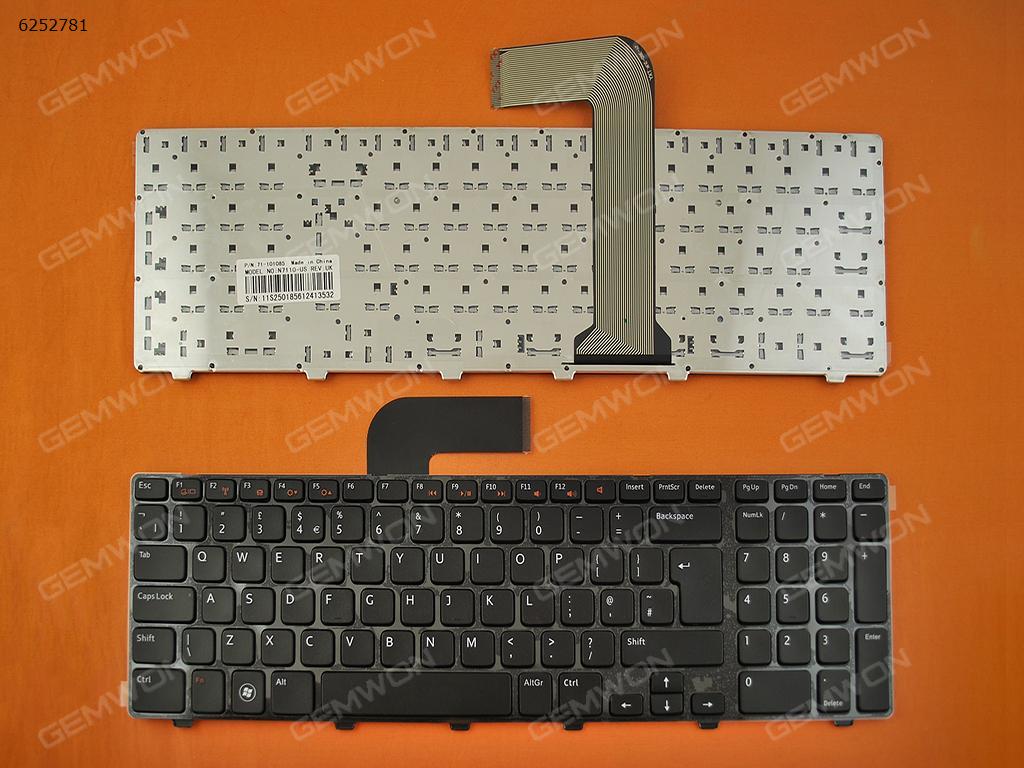 Picture of New Replacement Laptop Keyboard For DELL NEW Inspiron 17R N7110 BLACK FRAME BLACK Uk Layout