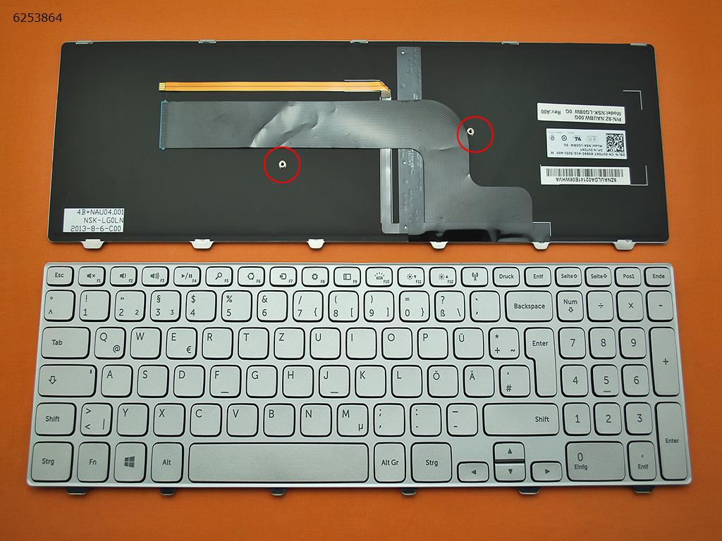 Picture of New Replacement Laptop Keyboard For Dell Inspiron 15-7000 Series 7537 SILVER FRAME SILVER (Backlit,Win8) GR Layout
