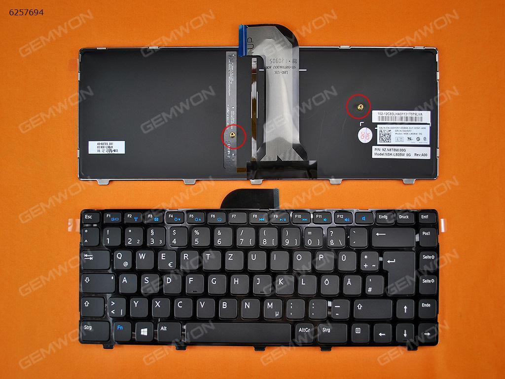 Picture of New Replacement Laptop Keyboard For DELL Inspiron 14 3421 14R 5421 Vostro 2421 GLOSSY FRAME BLACK (Backlit, Win8) Gr Layout