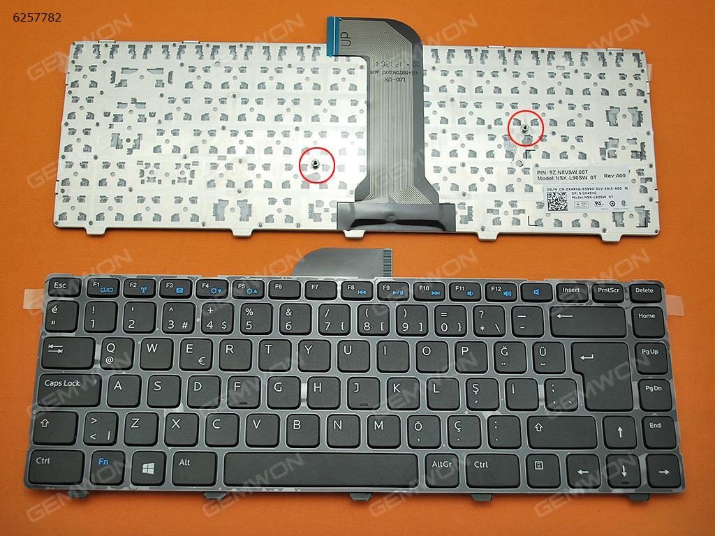 Picture of New Replacement Laptop Keyboard For DELL Inspiron 14 3421 14R 5421 Vostro 2421 GLOSSY FRAME BLACK (For Win8) TR Layout