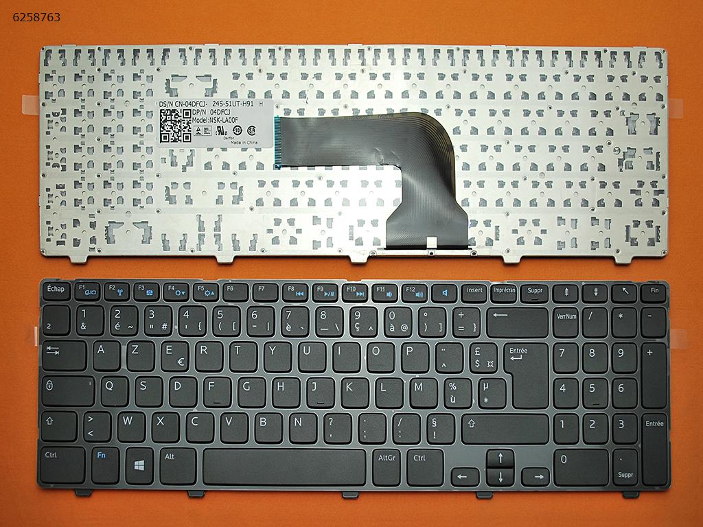 Picture of New Replacement Laptop Keyboard For DELL Inspiron 15 3521 15R 5521 2521 GLOSSY FRAME BLACK(For Win8) FR Layout