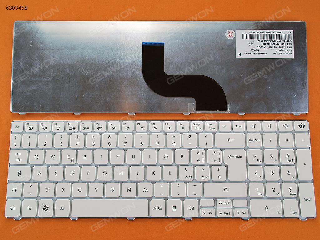 Picture of New Replacement Laptop Keyboard For GATEWAY ID 15.6"/Packard Bell TM81 TM86 TM87 TM89 TM94 TX86/NV50A NV55C WHITE IT Layout