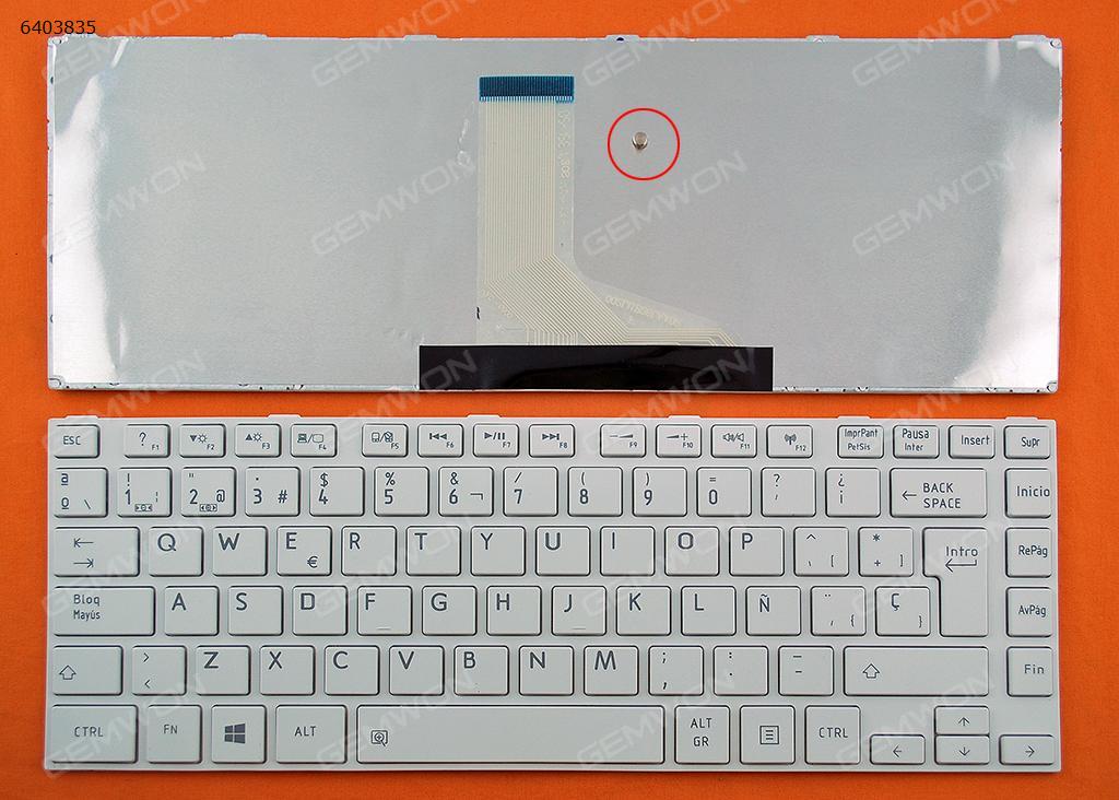 Picture of New Replacement Laptop Keyboard For TOSHIBA L830 L840 WHITE FRAME WHITE(For Win8) SP Layout