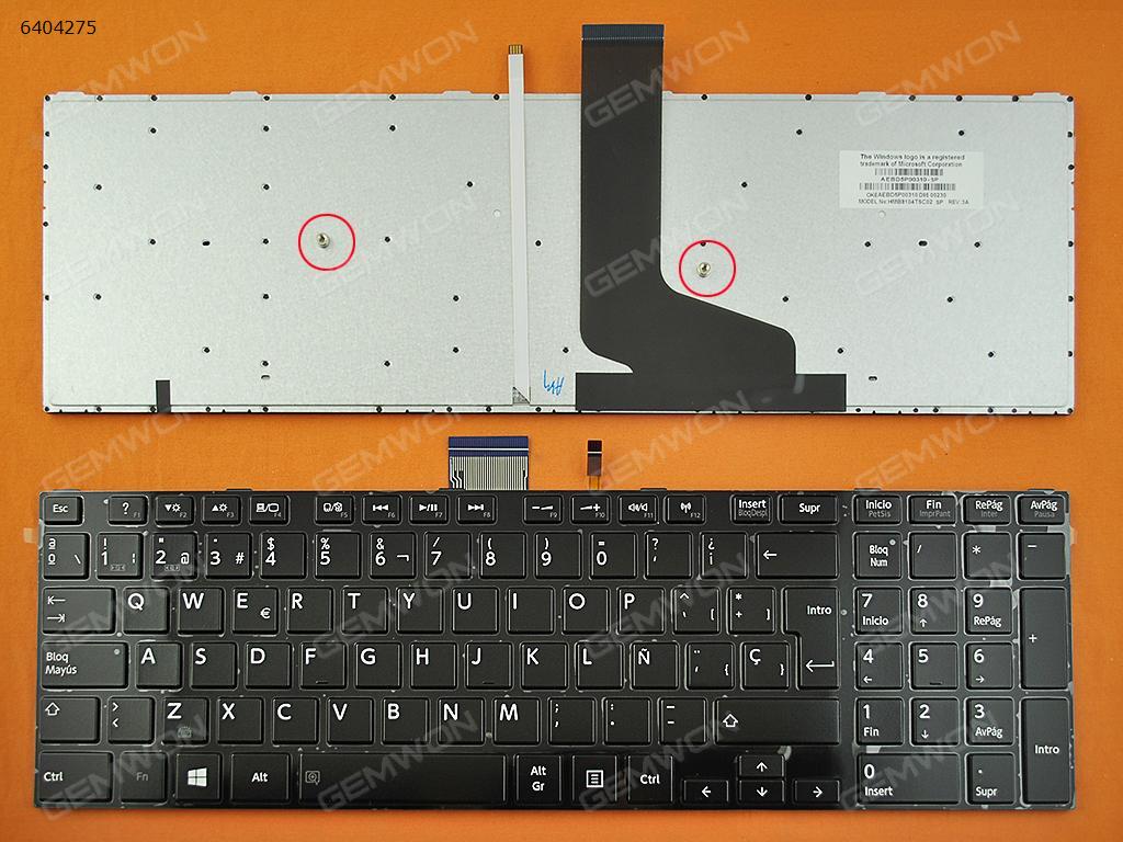 Picture of New Replacement Laptop Keyboard For TOSHIBA S50-A S50D-A S50DT-A S50T-A S55-A S55D-A S55DT-A S55T-A GLOSSY FRAME BLACK(Backlit,For Win8) SP Layout
