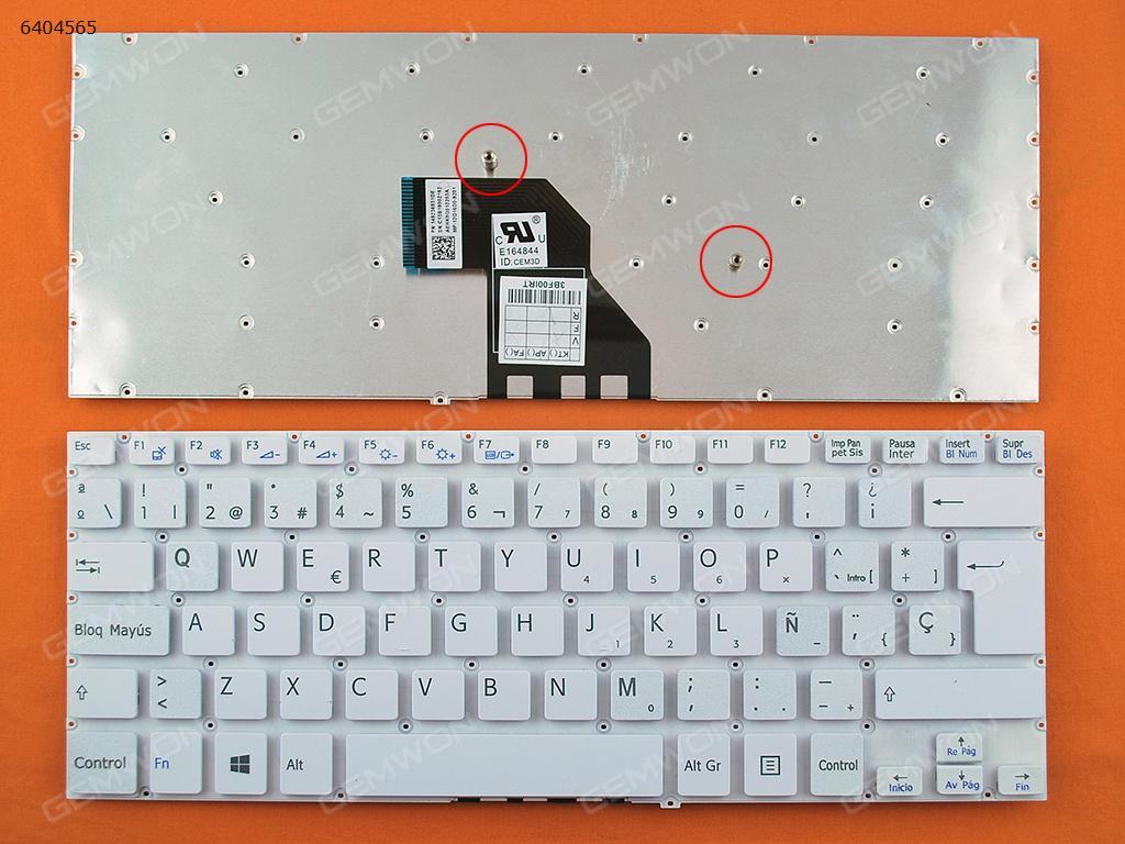 Picture of New Replacement Laptop Keyboard For SONY SVF 14 WHITE (Without FRAME, Win8) SP Layout