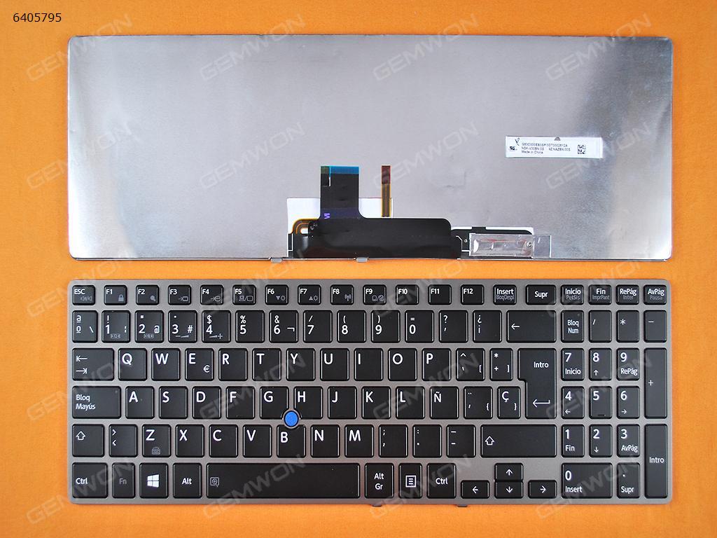 Picture of New Replacement Laptop Keyboard For TOSHIBA Z50 GRAY FRAME BLACK (Backlit,For Win8) SP Layout