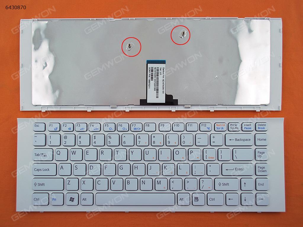 Picture of New Replacement Laptop Keyboard For SONY VAIO VPC-EG WHITE FRAME WHITE US Layout