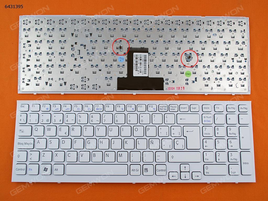 Picture of New Replacement Laptop Keyboard For SONY VPC-EB WHITE FRAME WHITE SP Layout