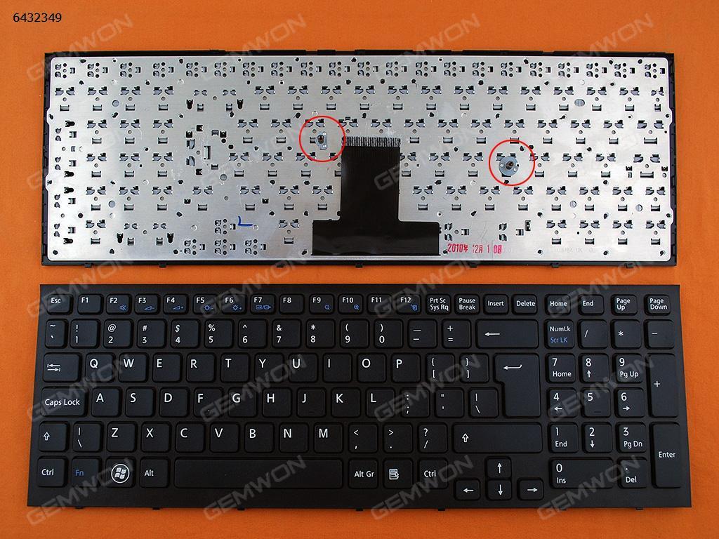 Picture of New Replacement Laptop Keyboard For SONY VPC-EB BLACK FRAME BLACK(Without foil) UI Layout