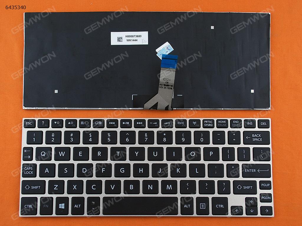 Picture of New Replacement Laptop Keyboard For TOSHIBA Satellite NB10 NB15 Silver FRAME BLACK (Win8) US Layout
