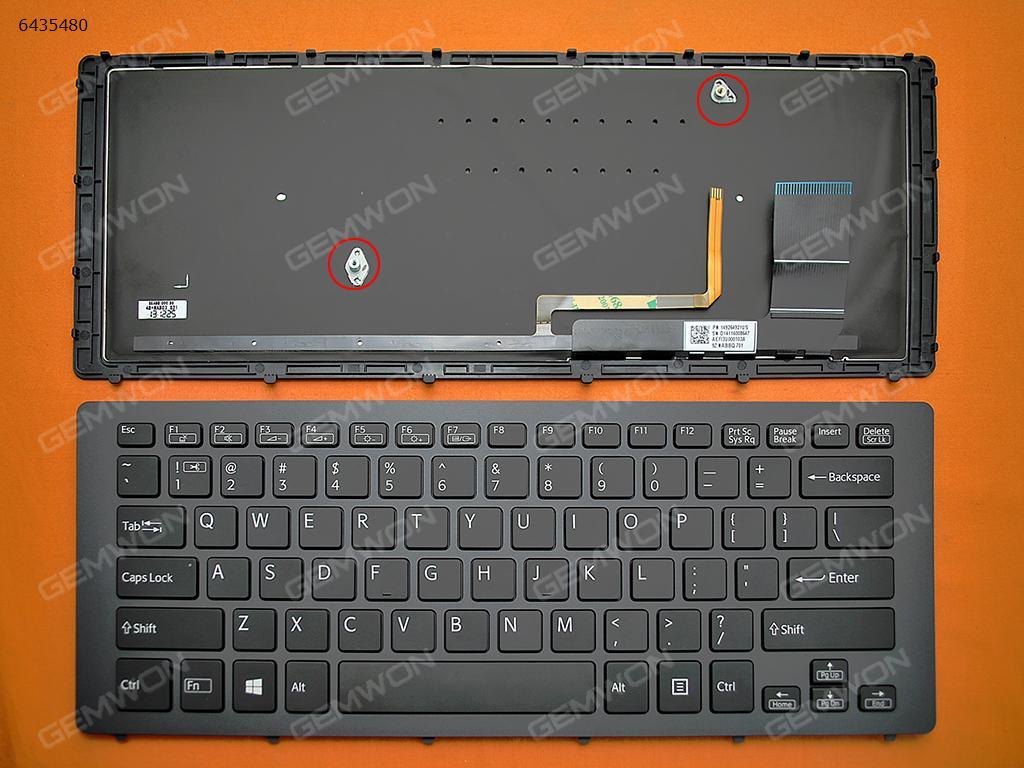 Picture of New Replacement Laptop Keyboard For SONY SVF15N Series BLACK FRAME BLACK (With Backlit Board For Win8) US Layout
