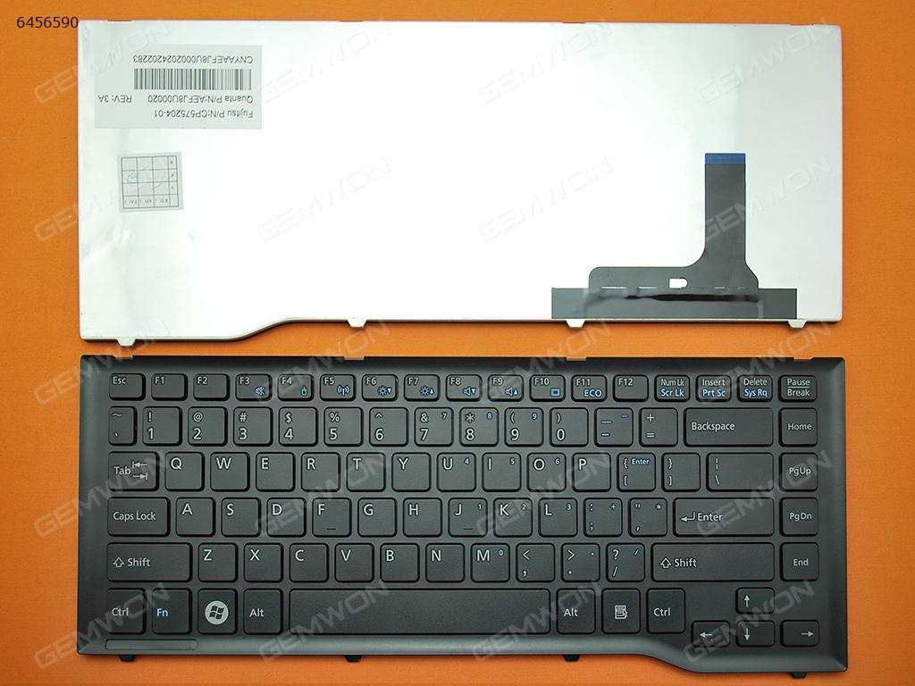 Picture of New Replacement Laptop Keyboard For FUJITSU Lifebook LH532 LH522  BLACK FRAME BLACK US Layout