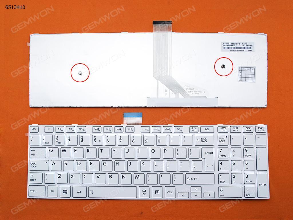 Picture of New Replacement Laptop Keyboard For TOSHIBA C55-A WHITE FRAME WHITE(For Win8) UI Layout