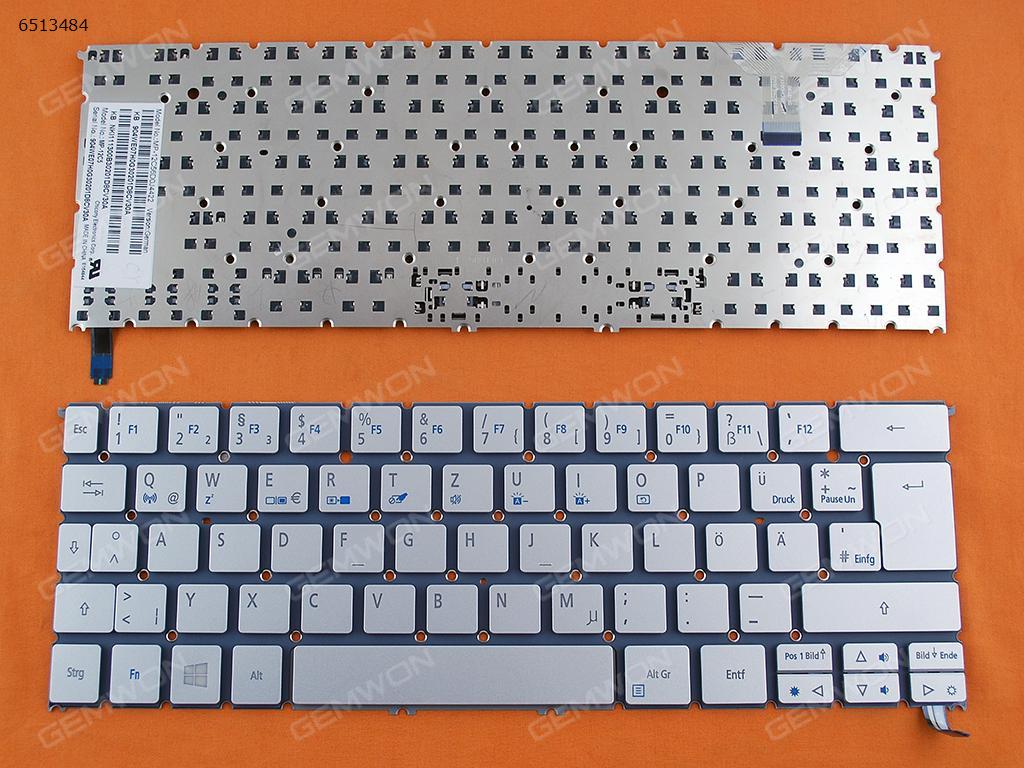 Picture of New Replacement Laptop Keyboard For ACER Aspire S7-391 S7-392 SILVER Backlit(Win8) GR Layout