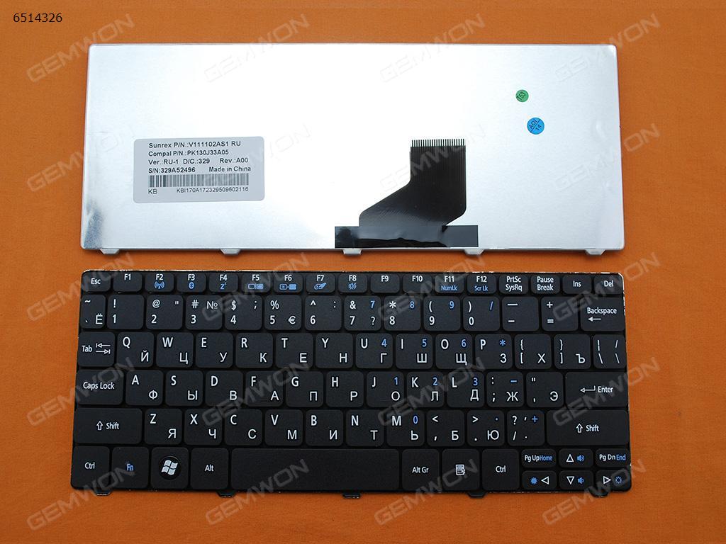 Picture of New Replacement Laptop Keyboard For ACER ONE 532H 521 D255/GATEWAY LT21 BLACK OEM RU Layout