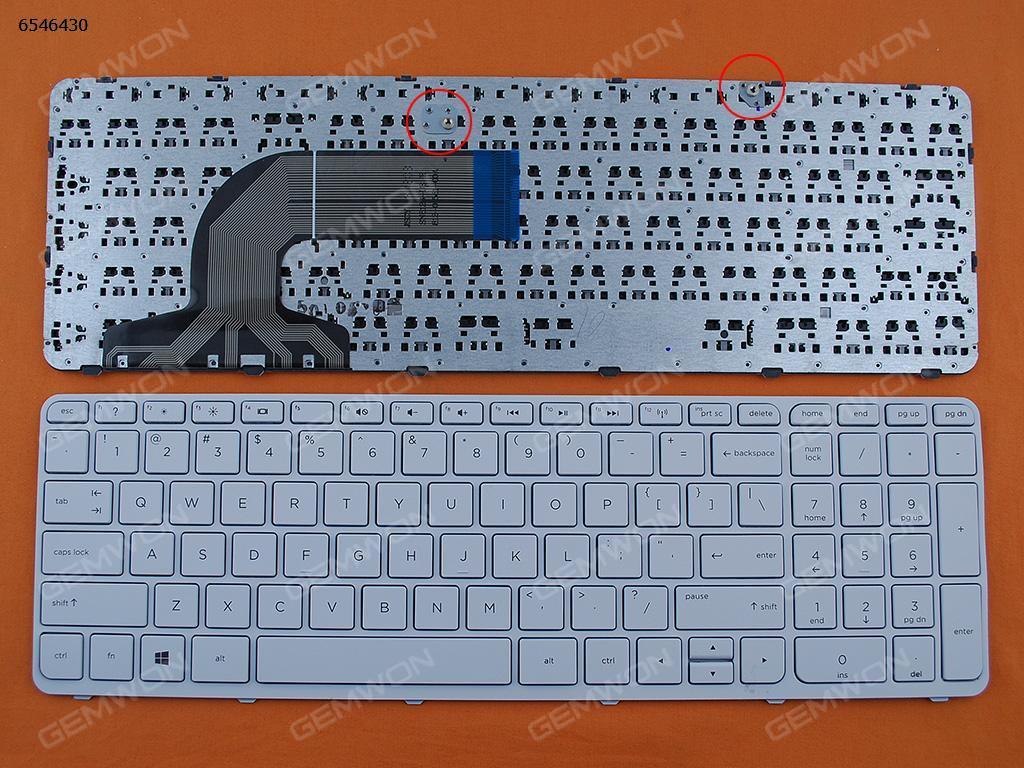 Picture of New Replacement Laptop Keyboard For HP 350 G1 355 G2 WHITE FRAME WHIITE (Win 8,OEM) US Layout