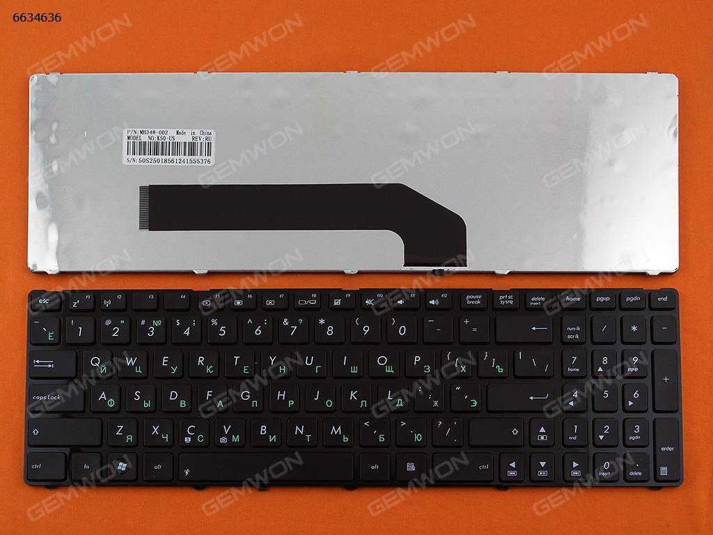 Picture of New Replacement Laptop Keyboard For ASUS K50 GLOSSY FRAME BLACK(OEM) RU Layout