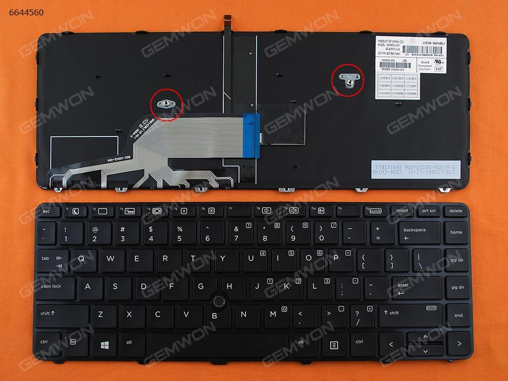 Picture of New Replacement Laptop Keyboard For HP 430 g3 g4 440 g3 g4 446 g3   BLACK FRAME BLACK(Backlit,With point,Win8) US Layout