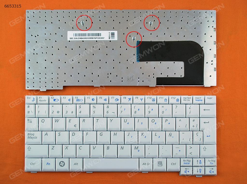 Picture of New Replacement Laptop Keyboard For SAMSUNG NC10 WHITE SP Layout