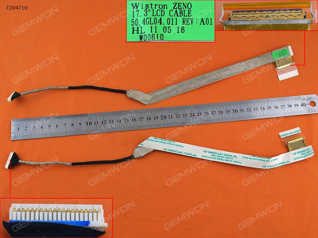 Picture of New LCD Display Screen Cable Replacement  For HP ProBook 4710 4710S 4720s 17.3' LCD，ORG