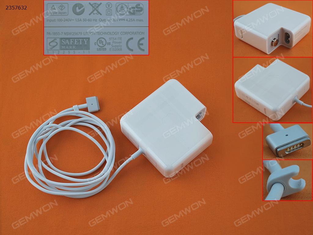 Picture of Apple Macbook 20V 4.25A 85W Connector Shape T2 For A1398 A1424 (High copy) Plug：US
