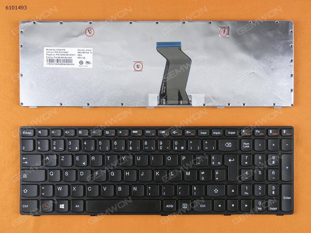 Picture of New Replacement Laptop Keyboard For LENOVO G500 G505 G510 BLACK FRAME BLACK(For Win8) FR Layout