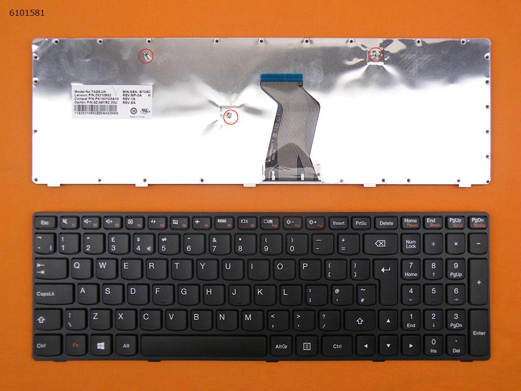 Picture of New Replacement Laptop Keyboard For LENOVO G500 G505 G510 BLACK FRAME BLACK(For Win8) Uk Layout
