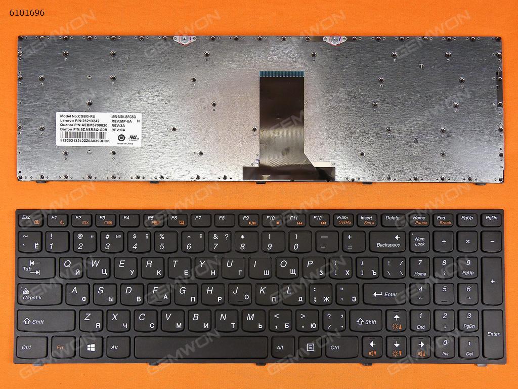 Picture of New Replacement Laptop Keyboard For LENOVO B5400 M5400 BLACK FRAME BLACK (Win8) RU Layout