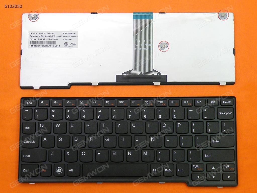 Picture of New Replacement Laptop Keyboard For LENOVO IdeaPad S110 BLACK FRAME BLACK US Layout