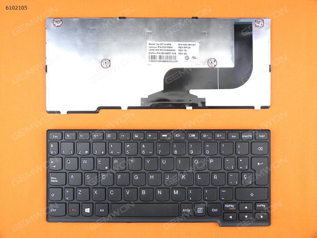 Picture of New Replacement Laptop Keyboard For LENOVO S210T BLACK FRAME BLACK(For Win8) SP Layout