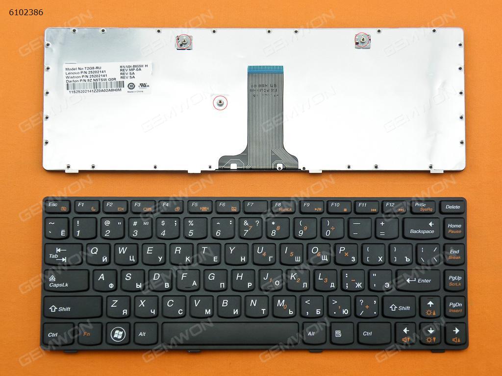 Picture of New Replacement Laptop Keyboard For LENOVO Z380 Z480 Z485 G480 G485 BLACK FRAME BLACK RU Layout